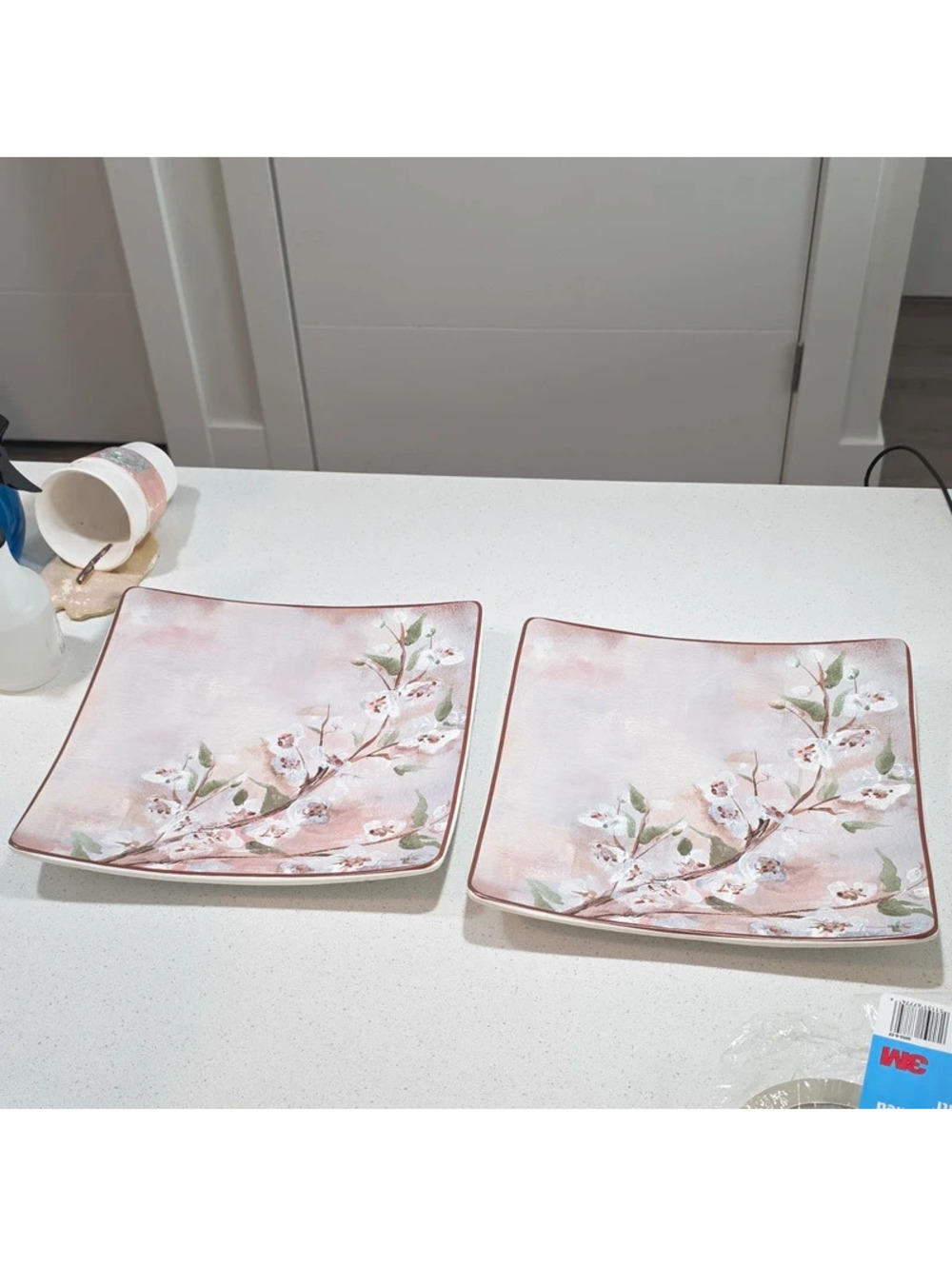 Bergland Square Floral Dessert Plates Set of 2